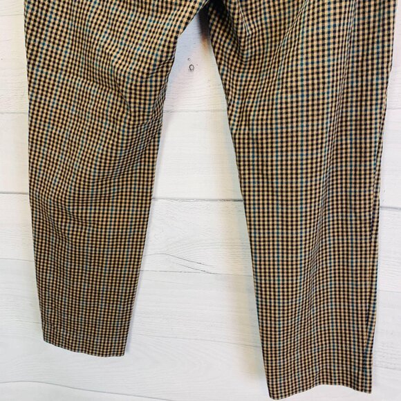 J Jill Womens Bi Stretch Dress Pant Multicolor Check Ankle Flat Front Size 10 - Picture 8 of 12